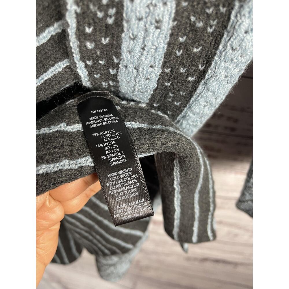 Vertigo Cardigan Sweater Women's SZ S Open Front Patterned Knit Lightweight Pull - Picture 7 of 9